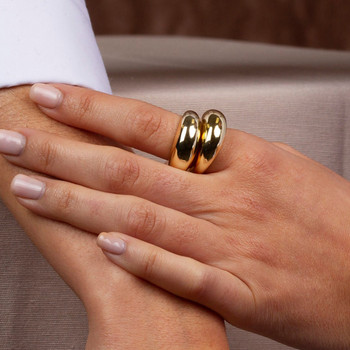 e-Manco Fashion Απλά δαχτυλίδια από ανοξείδωτο ατσάλι για γυναίκες Δαχτυλίδια τόξου Κοσμήματα γεωμετρικό δαχτυλίδι Μέγεθος 5 6 7 8