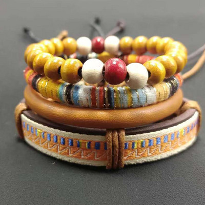 Uued vabaajakudumised mitmekihilised jalgpallisõnad võlu meeste must pruunid nahast käevõrud naiste naiste koduehted 4 tk/komplekt