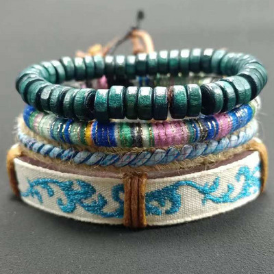 Uued vabaajakudumised mitmekihilised jalgpallisõnad võlu meeste must pruunid nahast käevõrud naiste naiste koduehted 4 tk/komplekt