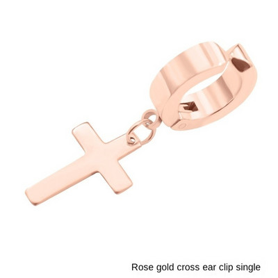 1 tk võlts augustatavad kõrvarõngad roostevabast terasest klambriga mitte augustatavad kõrvarõngad naistele meestele Cross Gothic Punk Rock Drop Pendiente