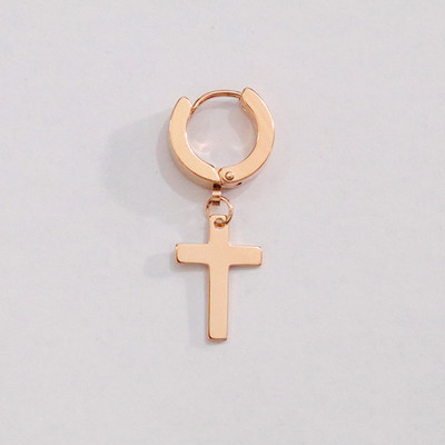 1 tk võlts augustatavad kõrvarõngad roostevabast terasest klambriga mitte augustatavad kõrvarõngad naistele meestele Cross Gothic Punk Rock Drop Pendiente