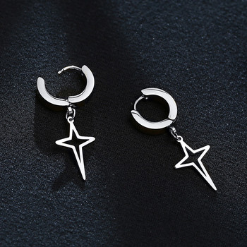 Star Hoop, Σκουλαρίκι με αστέρι από ανοξείδωτο ατσάλι, σκουλαρίκι Polaris Dangle Hoop, Stars Charm Earrings για Ανδρικά Γυναικεία κοσμήματα