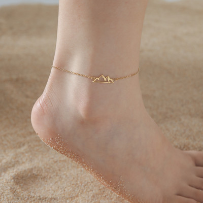 Cazador aranyos sétáló macska bokaláncok nőknek rozsdamentes acél ékszer láb karkötő divat nyári strand kiegészítők 2024 nagykereskedelme
