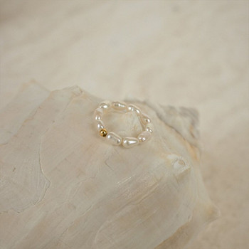 eManco Κορεάτικο μαργαριταρένιο μινιμαλιστικό δαχτυλίδι με μαργαριτάρι δάχτυλο λευκό στρογγυλό μαργαριτάρι δαχτυλίδι δώρο επετείου γάμου