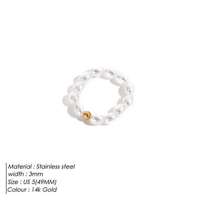 eManco Korea imitatsioonpärlite minimalistlik pärlsõrmus Valge ümmargune pärlsõrmus pulma-aastapäeva kingitus