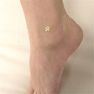 Модерни летни вериги от златни ленти в цвят на листа за жени Бохемски ретро обувки Гривни за крака Бижута за женски крака 2021 г. Ново