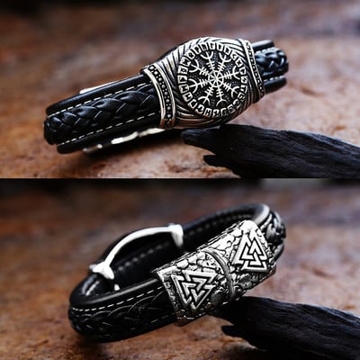 Vintage Odin Viking Rune Käevõru Meeste Boy Nordic 316L Roostevabast Terasest Biker Viking Compass Käevõru Moe Ehted Amulett Kingitus