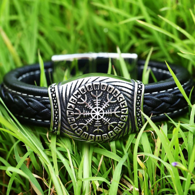 Vintage Odin Viking Rune Käevõru Meeste Boy Nordic 316L Roostevabast Terasest Biker Viking Compass Käevõru Moe Ehted Amulett Kingitus