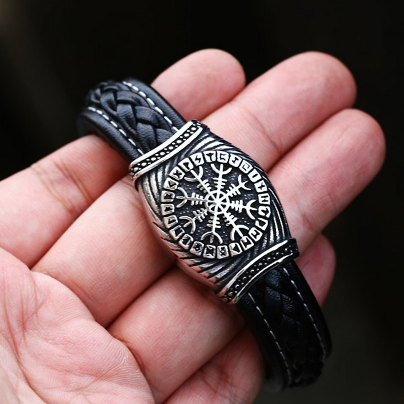 Vintage Odin Viking Rune Käevõru Meeste Boy Nordic 316L Roostevabast Terasest Biker Viking Compass Käevõru Moe Ehted Amulett Kingitus