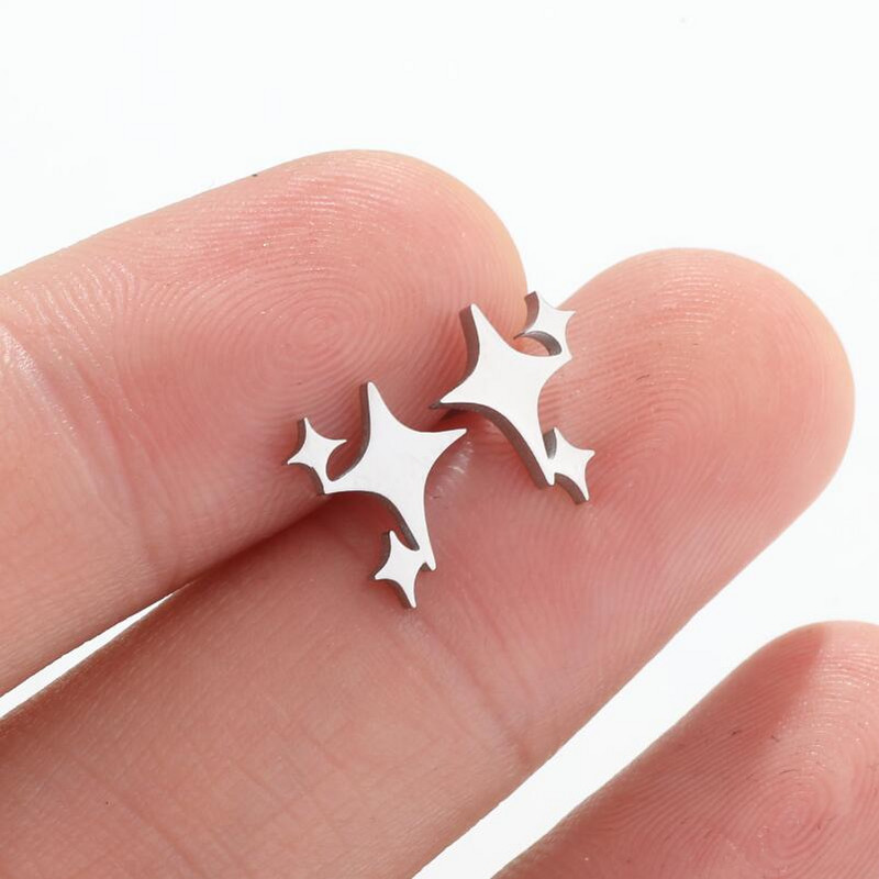 1 paar 2023. aasta moodsad roostevabast terasest ristist tärniga kõrvarõngad naistele, korea tüdrukule, nelja otsaga tähega isiksusega kõrvarõngad juveel