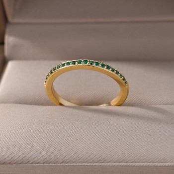 Μίνι ζιργκόν πράσινα δαχτυλίδια για γυναίκες από ανοξείδωτο ατσάλι Χρυσό χρώμα Ρυθμιζόμενο δαχτυλίδι αρραβώνα Χριστουγεννιάτικο δώρο κοσμήματος
