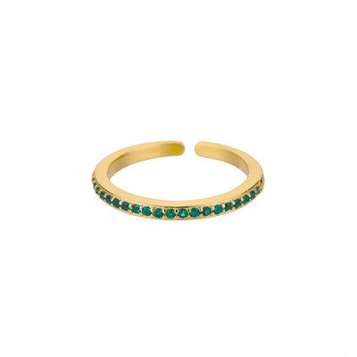 Väikesed tsirkoonrohelised sõrmused naistele roostevabast terasest kullavärvi reguleeritav sõrmesõrmus pulmadeks mõeldud jõuluehteid.