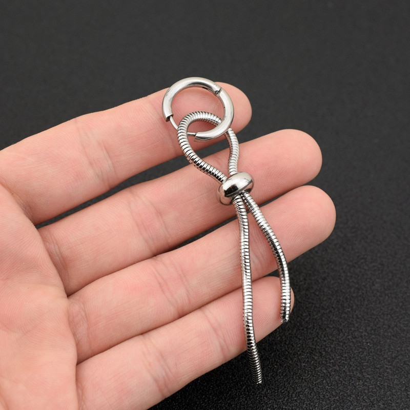 Uued roostevabast terasest kõrvarõngad reguleeritav pikk ussi luust kett ripatsiga kõrvarõngas naistele meeste armastajatele pidu punk kõrvaklambrid kingitused