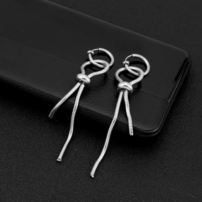 Uued roostevabast terasest kõrvarõngad reguleeritav pikk ussi luust kett ripatsiga kõrvarõngas naistele meeste armastajatele pidu punk kõrvaklambrid kingitused