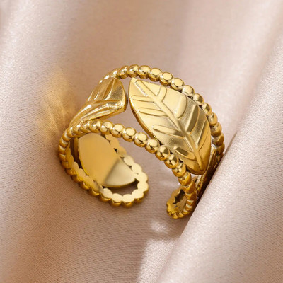 Prstenje od nehrđajućeg čelika za žene muškarce zlatne boje otvoreni gotički geometrijski prsten ženski muški modni zaručnički nakit za svatove