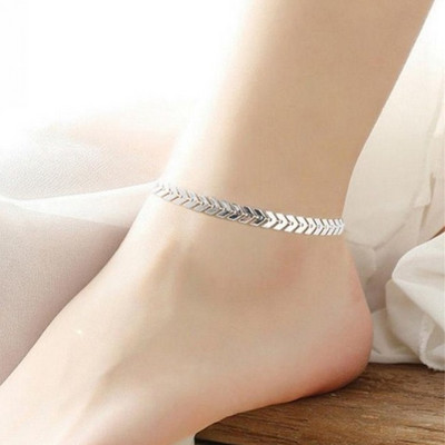 Αλυσίδα δύο στρώσεων Καρδιά Φεγγάρι Ήλιος Χρυσό Ασημί Χρώμα Γυναικεία Βραχιόλια Καλοκαιρινά Ξυπόλητα Σανδάλια Κοσμήματα στο πόδι