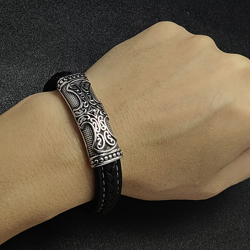 MOZO FASHION Uus klassikaline meeste toteemi käevõru, nahast roostevabast terasest võlu, ristmustriline punk mitmevärviline ehe kingitus, 260