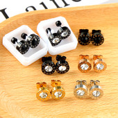 LUXUKISSKIDS Rimski brojevi Muške naušnice Gotičke crne nitne Čelične korejske mode za žene 2023. Trendy punk CZ Hiphop piercing