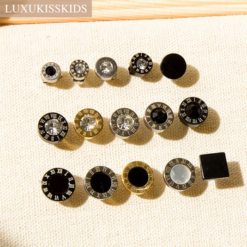 LUXUKISSKIDS Ανδρικά σκουλαρίκια με ρωμαϊκούς αριθμούς, γοτθικά μαύρα καρφιά από ατσάλι Κορεάτικη μόδα για γυναίκες 2023 Trendy Punk CZ Hiphop Piercing
