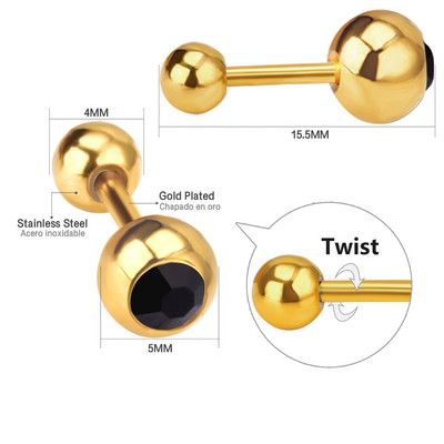 LUXUKISSKIDS Rimski brojevi Muške naušnice Gotičke crne nitne Čelične korejske mode za žene 2023. Trendy punk CZ Hiphop piercing