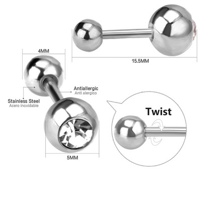 LUXUKISSKIDS Rimski brojevi Muške naušnice Gotičke crne nitne Čelične korejske mode za žene 2023. Trendy punk CZ Hiphop piercing