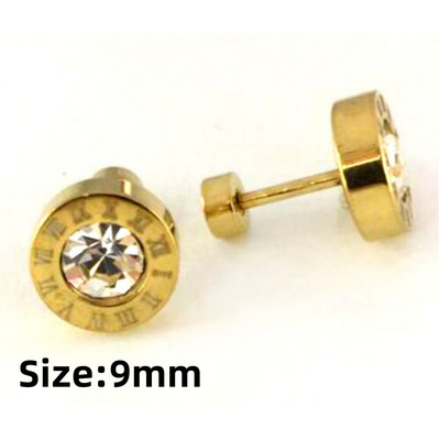 LUXUKISSKIDS Rimski brojevi Muške naušnice Gotičke crne nitne Čelične korejske mode za žene 2023. Trendy punk CZ Hiphop piercing