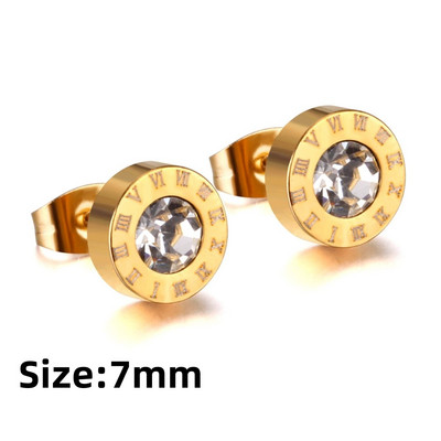 LUXUKISSKIDS Rimski brojevi Muške naušnice Gotičke crne nitne Čelične korejske mode za žene 2023. Trendy punk CZ Hiphop piercing