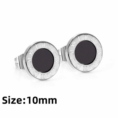 LUXUKISSKIDS Rimski brojevi Muške naušnice Gotičke crne nitne Čelične korejske mode za žene 2023. Trendy punk CZ Hiphop piercing