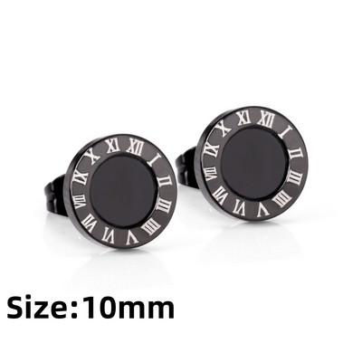 LUXUKISSKIDS Rimski brojevi Muške naušnice Gotičke crne nitne Čelične korejske mode za žene 2023. Trendy punk CZ Hiphop piercing