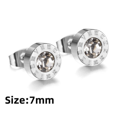 LUXUKISSKIDS Rimski brojevi Muške naušnice Gotičke crne nitne Čelične korejske mode za žene 2023. Trendy punk CZ Hiphop piercing