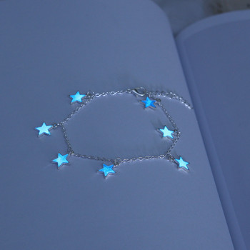 Νέα Anklet Luminous Jewelry Γυναικεία Anklets Beach Wind Blue Πέντε αστεράκια με κρόσσια ποδαράκια για γυναίκες Κοσμήματα ποδιών Χονδρική