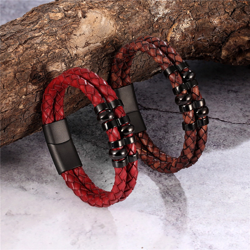 MKENDN Käevõru Meeste Vintage retro punutud ehtsast nahast käevõru Homme Femme Meeste käevõrud Mood Käsitsi valmistatud Ehted Pulserid