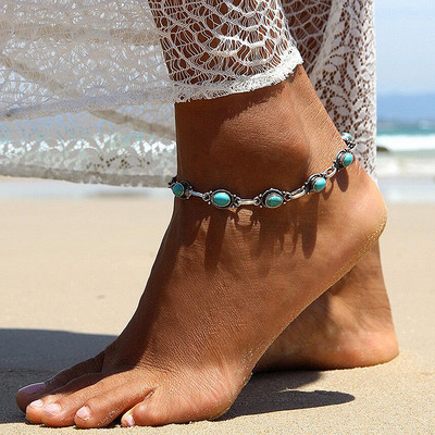 1 τμχ Boho Starfish Beaded Anklets with Conch Fashion Γυναικείες ρυθμιζόμενες χάντρες ρυζιού Βραχιόλια στον αστράγαλο Κοριτσίστικα καλοκαιρινά κοσμήματα ποδιών