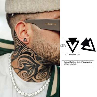 Hulgimüük meeste kõrvarõngad, kolmnurkne augustatud kristallist tsirkoonist kõrvarõngad roostevabast terasest pisikesed minimalistlikud naeltega ehted