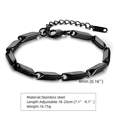 HIYEE Bar Link Thai Baht käevõru, kuldne must 18+5cm roostevabast terasest kullatud bambusest käevõru meeste ehted, kingitus meestele