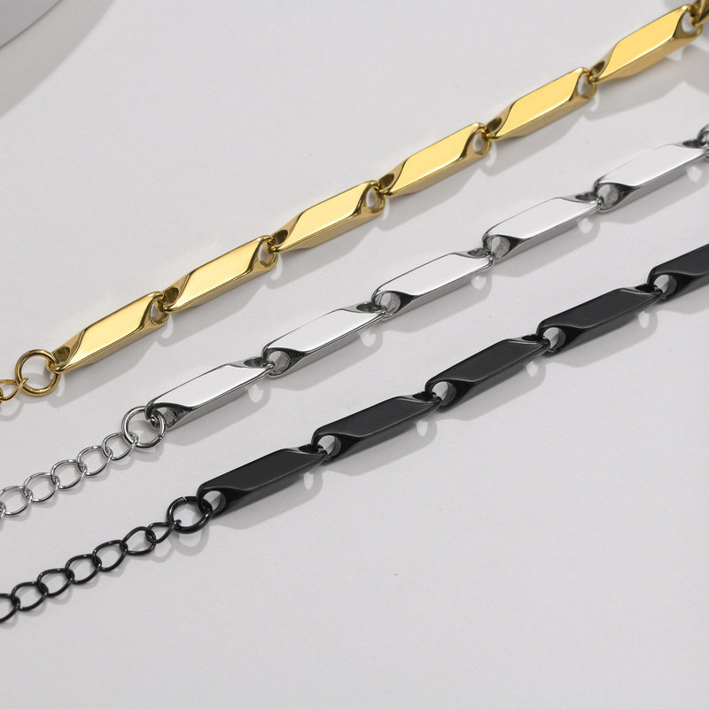 HIYEE Bar Link Thai Baht käevõru, kuldne must 18+5cm roostevabast terasest kullatud bambusest käevõru meeste ehted, kingitus meestele