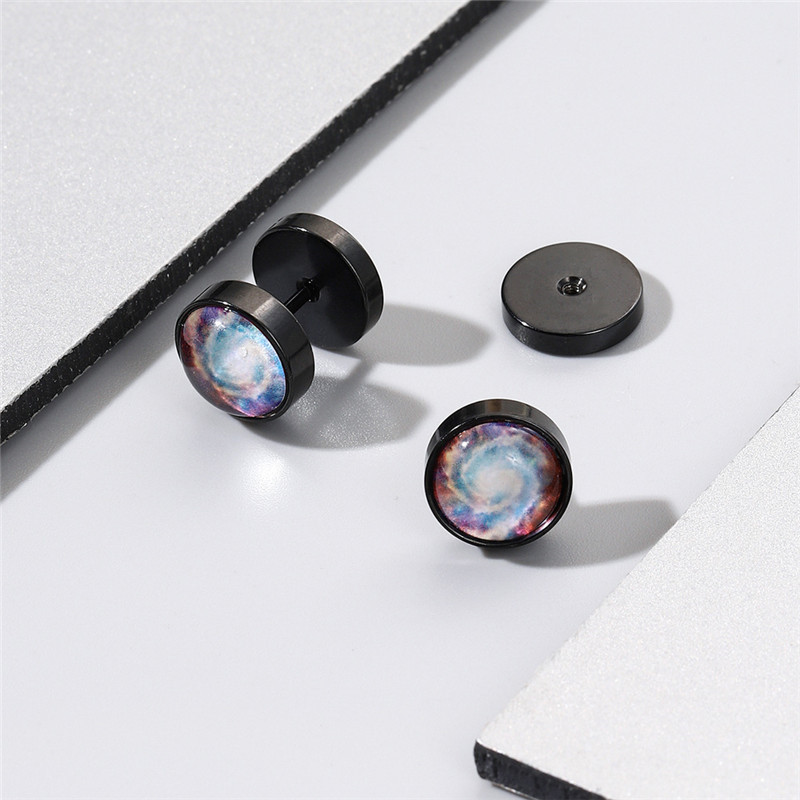 Uus disain Starry Sky roostevabast terasest kõrvarõngad Trendikas punk-geomeetrilised kangikõrva ehted peokingitused naistele meestele