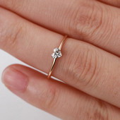 Γυναικεία δαχτυλίδια σε σχήμα καρδιάς σε χρυσό χρώμα Αρραβώνα γάμου Κομψό δαχτυλίδι Κοσμήματα Ζιργκόν Ρομαντικά κοσμήματα μόδας KBR014-M