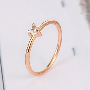 Γυναικεία δαχτυλίδια σε σχήμα καρδιάς σε χρυσό χρώμα Αρραβώνα γάμου Κομψό δαχτυλίδι Κοσμήματα Ζιργκόν Ρομαντικά κοσμήματα μόδας KBR014-M