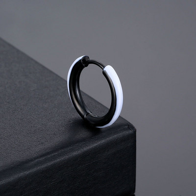 Kuum müüa emailiga ümmargused roostevabast terasest kõrvarõngad mood punk ringid Stud Ear ehted peokingitused naistele meestele