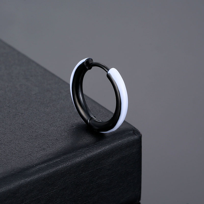 Vruće prodavane emajlirane okrugle naušnice od nehrđajućeg čelika, modni punk krug, nakit za uši, darovi za zabave za žene i muškarce