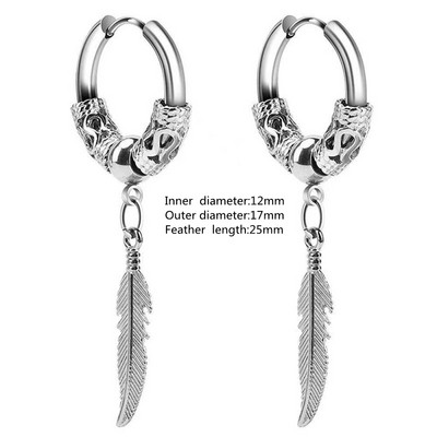 Vintage απλά σκουλαρίκια με κρίκους από ανοξείδωτο ατσάλι υποαλλεργικά σκουλαρίκια για άνδρες Γυναικεία Cool Indian Boho κοσμήματα