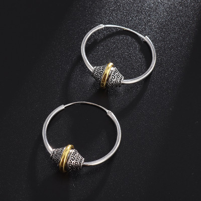 Vintage απλά σκουλαρίκια με κρίκους από ανοξείδωτο ατσάλι υποαλλεργικά σκουλαρίκια για άνδρες Γυναικεία Cool Indian Boho κοσμήματα