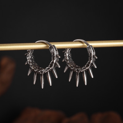 Vintage απλά σκουλαρίκια με κρίκους από ανοξείδωτο ατσάλι υποαλλεργικά σκουλαρίκια για άνδρες Γυναικεία Cool Indian Boho κοσμήματα