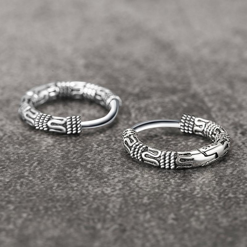 Vintage απλά σκουλαρίκια με κρίκους από ανοξείδωτο ατσάλι υποαλλεργικά σκουλαρίκια για άνδρες Γυναικεία Cool Indian Boho κοσμήματα