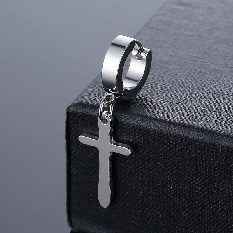 Hip Hop Punk Cross pakabinami auskarai iš nerūdijančio plieno klasikiniai madingi geometriniai ausų papuošalai vakarėliui skirtos dovanos moterims, vyrams