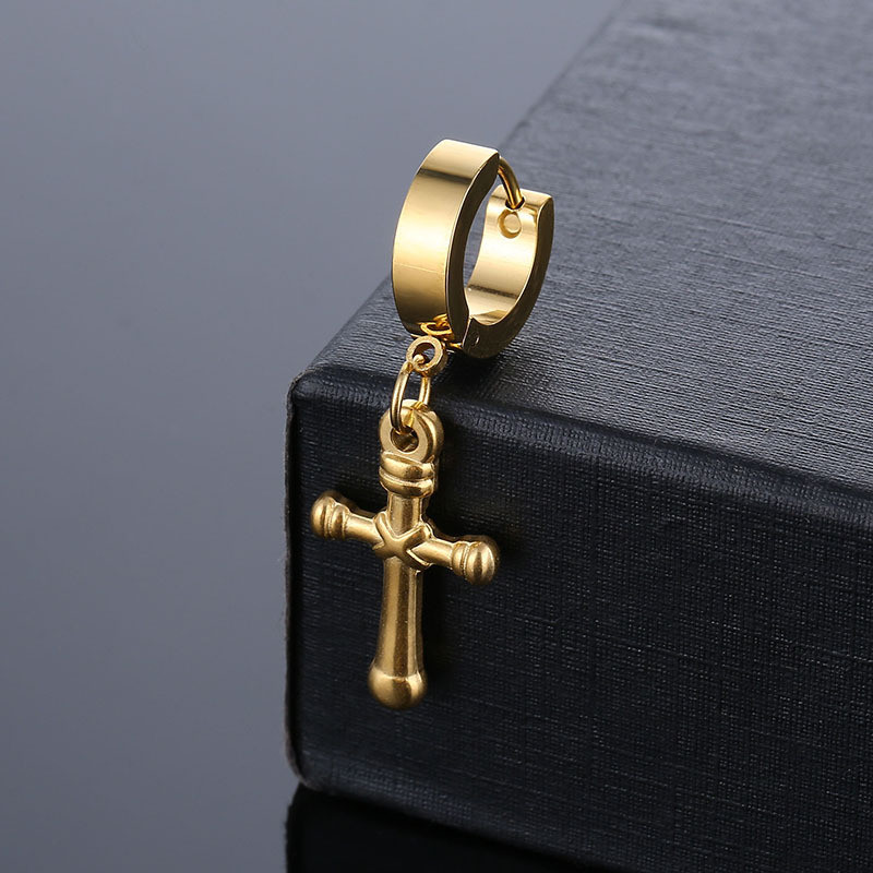 Hip Hop Punk Cross pakabinami auskarai iš nerūdijančio plieno klasikiniai madingi geometriniai ausų papuošalai vakarėliui skirtos dovanos moterims, vyrams