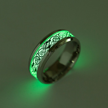 Φωτεινά δαχτυλίδια από ανοξείδωτο ατσάλι για ζευγάρια που λάμπουν στο σκοτάδι Δώρο για την Ημέρα του Αγίου Βαλεντίνου Δαχτυλίδι Love Band Κοσμήματα Δωρεάν αποστολή Anillo