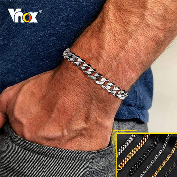 Βραχιόλια Vnox Basic Cuban Chain για άνδρες Γυναικεία, κλασικό ανοξείδωτο ατσάλι 5/9 mm βραχιόλι αλυσίδας πλάτους, κοσμήματα Casual Hipster