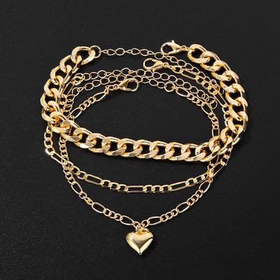 IPARAM 6tk ketid Mitmekihiline metallist jalavõru naistele helmestega mündiripatsiga jalavõru jalavõru Moeehted kingitused